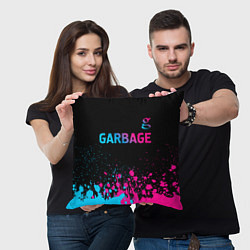 Подушка квадратная Garbage - neon gradient: символ сверху, цвет: 3D-принт — фото 2