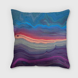 Подушка квадратная Цветной переливающийся абстрактный песок, цвет: 3D-принт