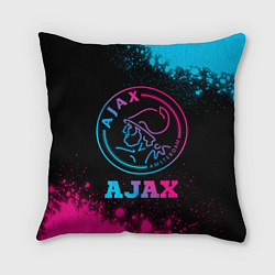 Подушка квадратная Ajax - neon gradient, цвет: 3D-принт