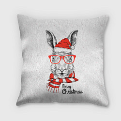 Подушка квадратная Santa Rabbit Merry Christmas!