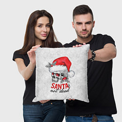 Подушка квадратная Santa is not dead, skull in red hat, цвет: 3D-принт — фото 2