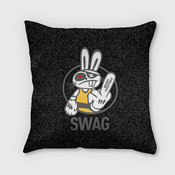 Подушка квадратная SWAG, bad rabbit, merry Christmas