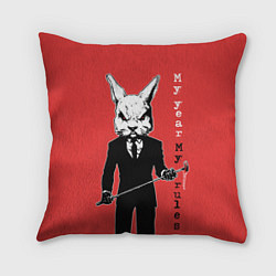 Подушка квадратная Dangerous rabbit, my year - my rules, цвет: 3D-принт