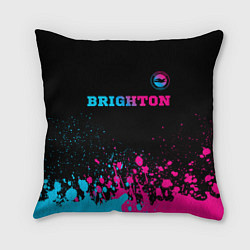 Подушка квадратная Brighton - neon gradient: символ сверху