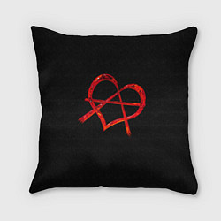 Подушка квадратная Сердце анархиста, цвет: 3D-принт
