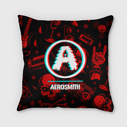 Подушка квадратная Aerosmith rock glitch, цвет: 3D-принт