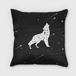 Подушка квадратная Созвездие волка - волк из звезд, цвет: 3D-принт