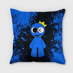 Подушка квадратная Радужные друзья Синий - брызги краски, цвет: 3D-принт