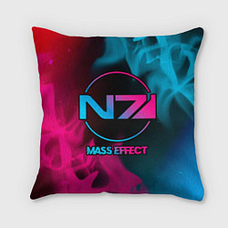 Подушка квадратная Mass Effect - neon gradient