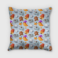 Подушка квадратная Барашки и подушки, цвет: 3D-принт