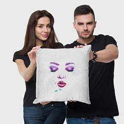 Подушка квадратная Лицо милой девушки, цвет: 3D-принт — фото 2