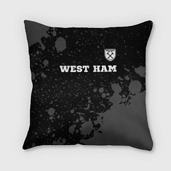 Подушка квадратная West Ham sport на темном фоне: символ сверху, цвет: 3D-принт