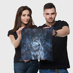 Подушка квадратная Лесной волк, цвет: 3D-принт — фото 2