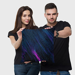 Подушка квадратная Звёздное абстрактное фиолетовое небо, цвет: 3D-принт — фото 2