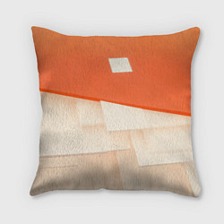Подушка квадратная Абстрактные геометрические оранжевые и светлые фиг