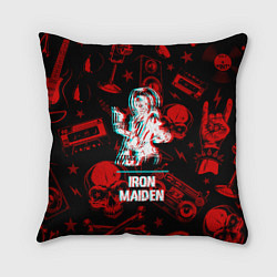 Подушка квадратная Iron Maiden rock glitch