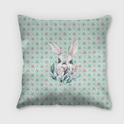 Подушка квадратная Кролик в цветах