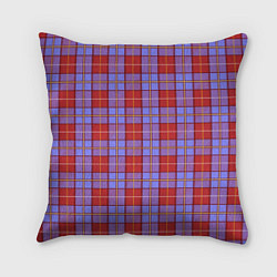 Подушка квадратная Ткань Шотландка красно-синяя