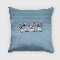Подушка квадратная Зайки-кролики, цвет: 3D-принт