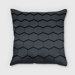 Подушка квадратная Металлическая серая броня, цвет: 3D-принт