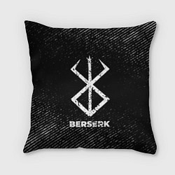 Подушка квадратная Berserk с потертостями на темном фоне