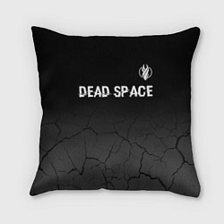 Подушка квадратная Dead Space glitch на темном фоне: символ сверху