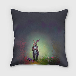 Подушка квадратная Кролик на стиле, цвет: 3D-принт