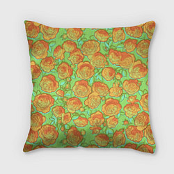 Подушка квадратная Яркая Чайная роза, цвет: 3D-принт