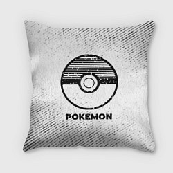 Подушка квадратная Pokemon с потертостями на светлом фоне