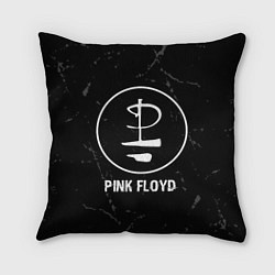 Подушка квадратная Pink Floyd glitch на темном фоне
