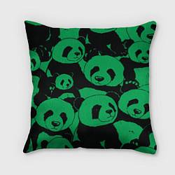 Подушка квадратная Panda green pattern