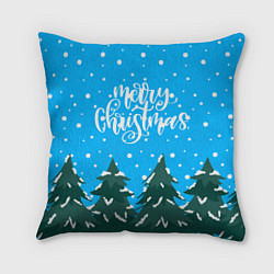 Подушка квадратная Merry christmas - Ёлочки, цвет: 3D-принт