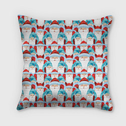 Подушка квадратная Деды Морозы, цвет: 3D-принт