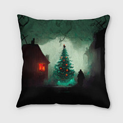 Подушка квадратная Тёмное рождество, цвет: 3D-принт