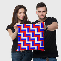 Подушка квадратная Плетение триколор, цвет: 3D-принт — фото 2
