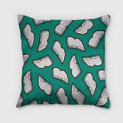 Подушка квадратная Книжный узор, цвет: 3D-принт