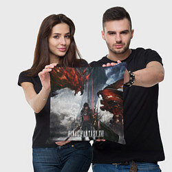 Подушка квадратная Клайв и Феникс Final fantasy 16, цвет: 3D-принт — фото 2