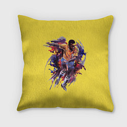 Подушка квадратная Бразильский футболист Пеле 10, цвет: 3D-принт