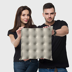 Подушка квадратная Стёганая кожа - квадрат, цвет: 3D-принт — фото 2