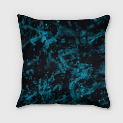 Подушка квадратная Камуфляж с голубым оттенком, цвет: 3D-принт