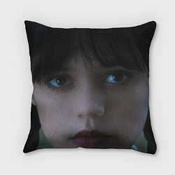 Подушка квадратная Лицо Уэнсдэй, цвет: 3D-принт