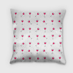 Подушка квадратная Розовое вино, цвет: 3D-принт