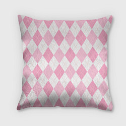 Подушка квадратная Pink argyle, цвет: 3D-принт