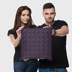 Подушка квадратная Паттерн из розовых линий, цвет: 3D-принт — фото 2