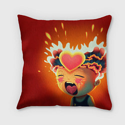 Подушка квадратная Сгораю от любви, цвет: 3D-принт