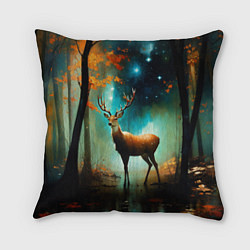 Подушка квадратная Лесной олень, цвет: 3D-принт