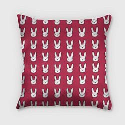 Подушка квадратная Bunny Pattern red