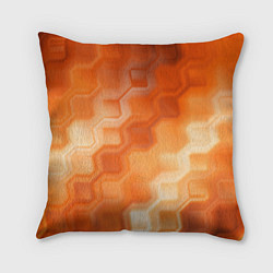 Подушка квадратная Золотисто-оранжевый туманный паттерн, цвет: 3D-принт