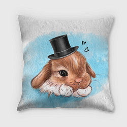 Подушка квадратная Милый кролик в шляпке