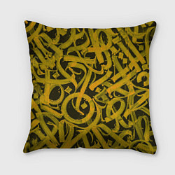 Подушка квадратная Gold Calligraphic, цвет: 3D-принт